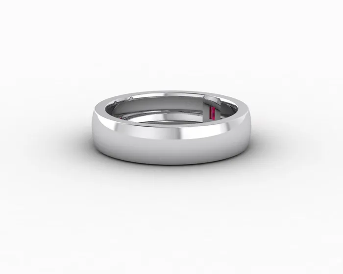 Sapheena Jewelry Rings Mariana 45mm Mens Ruby Baguette Wedding Band