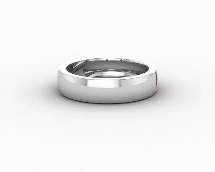 Sapheena Jewelry Rings Mariana 45mm Mens Ruby Baguette Wedding Band
