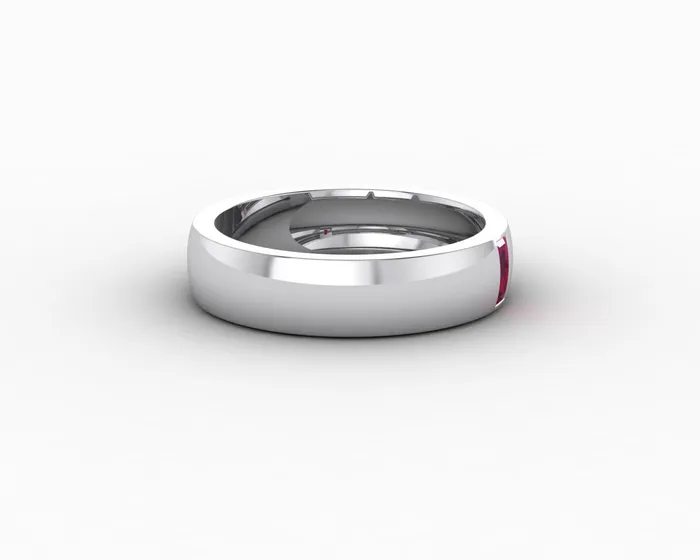 Sapheena Jewelry Rings Mariana 45mm Mens Ruby Baguette Wedding Band
