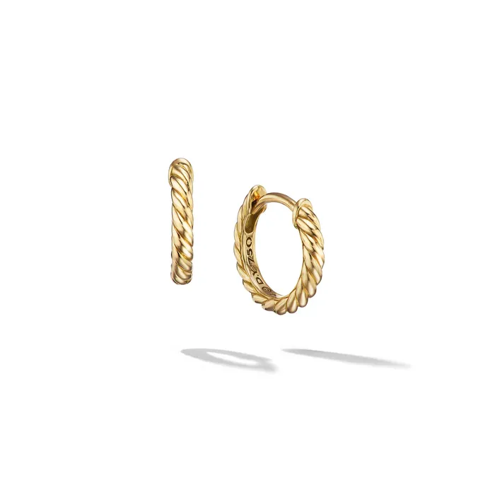 Sculpted Cable Micro Huggie Hoop Earrings in 18K Yellow Gold 107mm David Yurman Earrings Sculpted Cable Micro Huggie Hoop Earrings in 18K Yellow Gold 107mm David Yurman Earrings