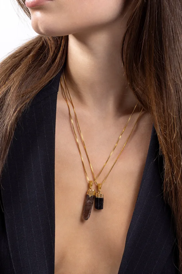 Smokey quartz Classic connector Crystal Haze Jewelry Earrings