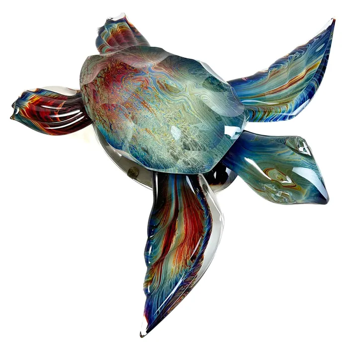 Tagliapietra Andrea Earrings Sea Turtle Large Authentic Murano Glass