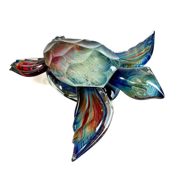 Tagliapietra Andrea Earrings Sea Turtle Large Authentic Murano Glass
