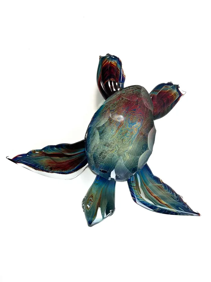 Tagliapietra Andrea Earrings Sea Turtle Large Authentic Murano Glass