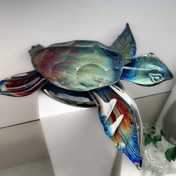 Tagliapietra Andrea Earrings Sea Turtle Large Authentic Murano Glass