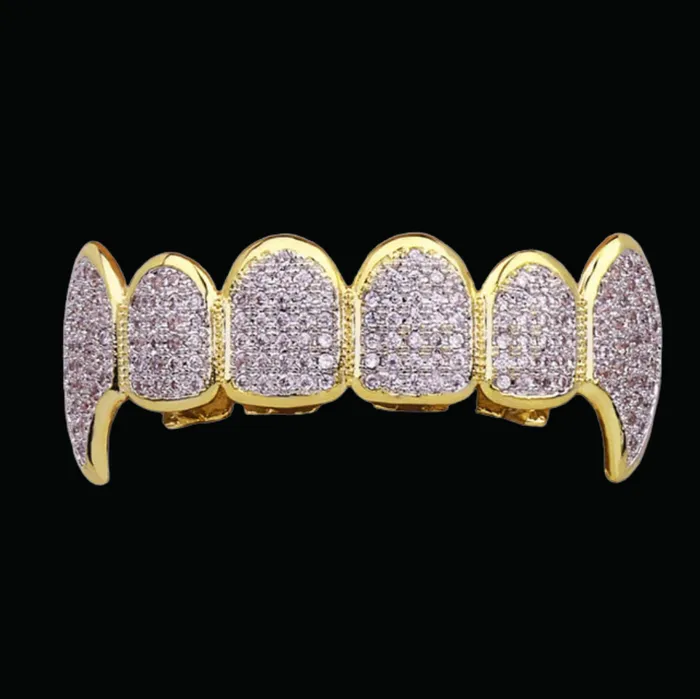 VAMPIRE Earrings Micro Pave Fuchsia Iced Out Diamond Grillz