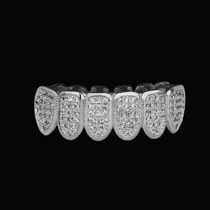 VAMPIRE Earrings Micro Pave Fuchsia Iced Out Diamond Grillz