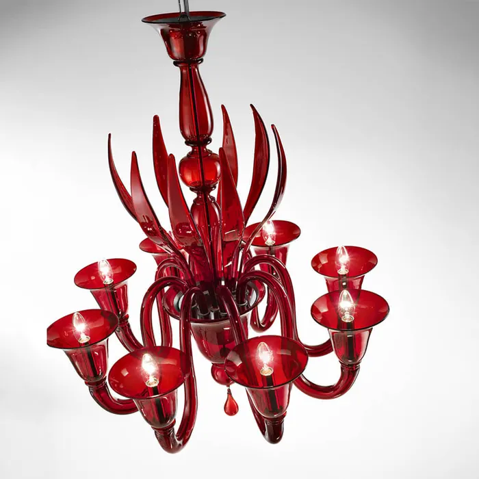Voltolina Earrings Chandelier Murano Glass Rialto Series 8 lights