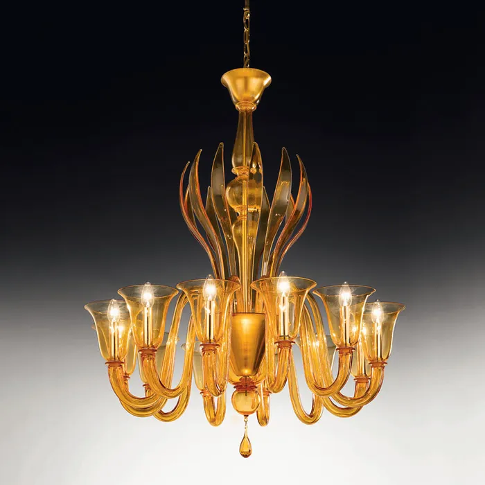 Voltolina Earrings Chandelier Murano Glass Rialto Series 8 lights