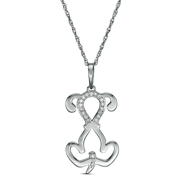 005 CT TW Natural Diamond LaserCut Dog Pendant in 10K White Gold Goldia Necklaces 005 CT TW Natural Diamond LaserCut Dog Pendant in 10K White Gold Goldia Necklaces