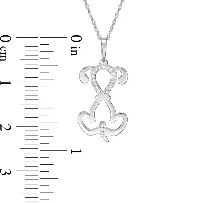 005 CT TW Natural Diamond LaserCut Dog Pendant in 10K White Gold Goldia Necklaces 005 CT TW Natural Diamond LaserCut Dog Pendant in 10K White Gold Goldia Necklaces