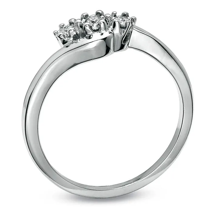 005 CT TW Natural Diamond Three Stone Bypass Promise Ring in Sterling Silver Goldia Rings 005 CT TW Natural Diamond Three Stone Bypass Promise Ring in Sterling Silver Goldia Rings