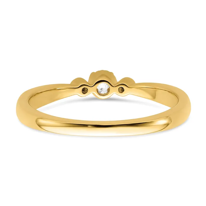 010ct CZ Solid Real 14k Polish Petite Beaded Edge Round Complete Dia Ring Goldia Rings