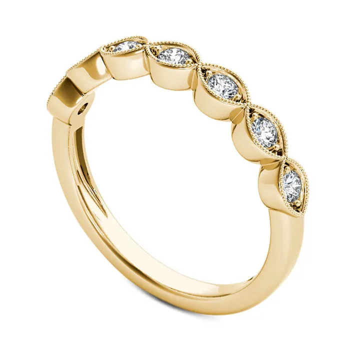 020 CT TW Natural Diamond MarquiseShaped Antique VintageStyle Stackable Band in Solid 10K Yellow Gold Goldia Rings 020 CT TW Natural Diamond MarquiseShaped Antique VintageStyle Stackable Band in Solid 10K Yellow Gold Goldia Rings