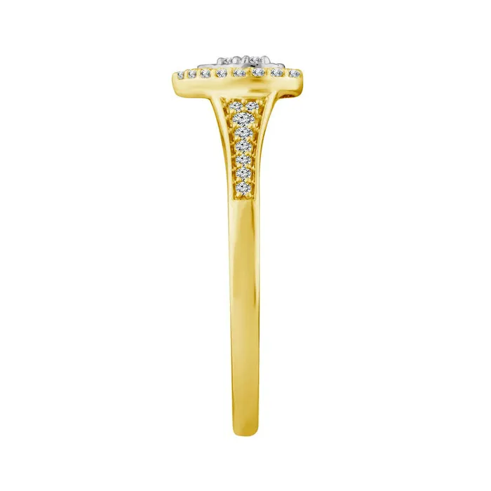 020 CT TW Natural Diamond Teardrop Frame Promise Ring in Solid 10K Yellow Gold Goldia Rings 020 CT TW Natural Diamond Teardrop Frame Promise Ring in Solid 10K Yellow Gold Goldia Rings