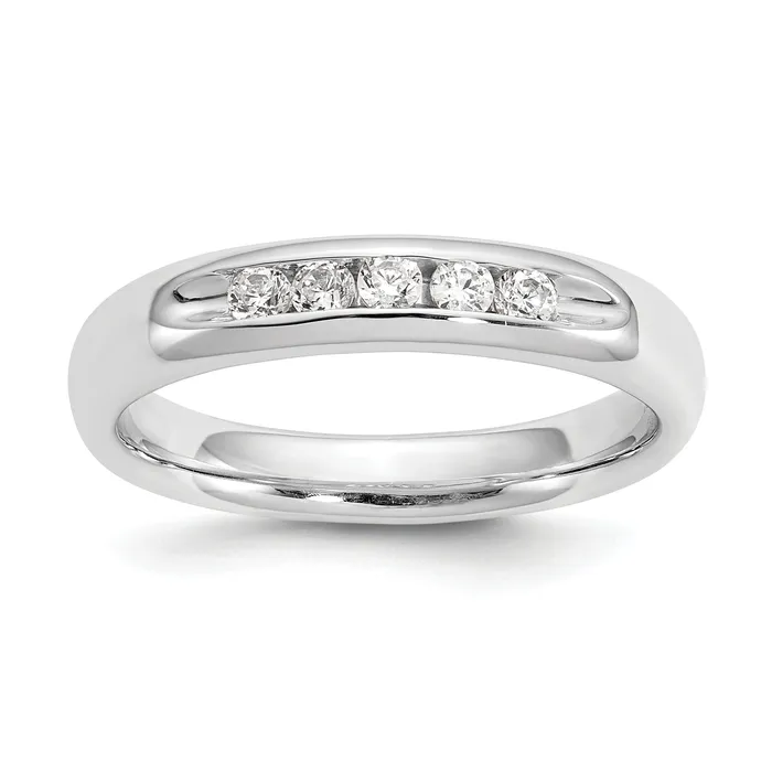 020ct CZ Solid Real 14K White Gold 5Stone Channel Wedding Band Ring Goldia Rings 020ct CZ Solid Real 14K White Gold 5Stone Channel Wedding Band Ring Goldia Rings