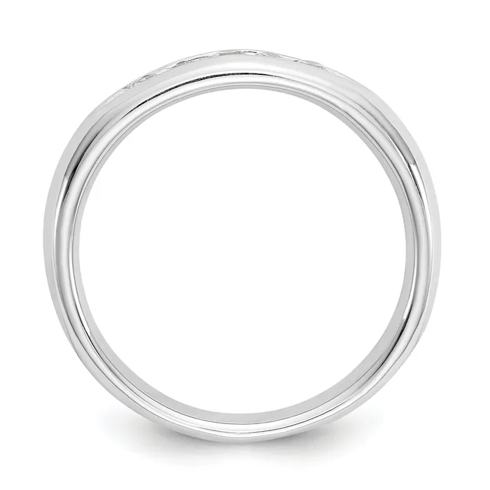 020ct CZ Solid Real 14K White Gold 5Stone Channel Wedding Band Ring Goldia Rings