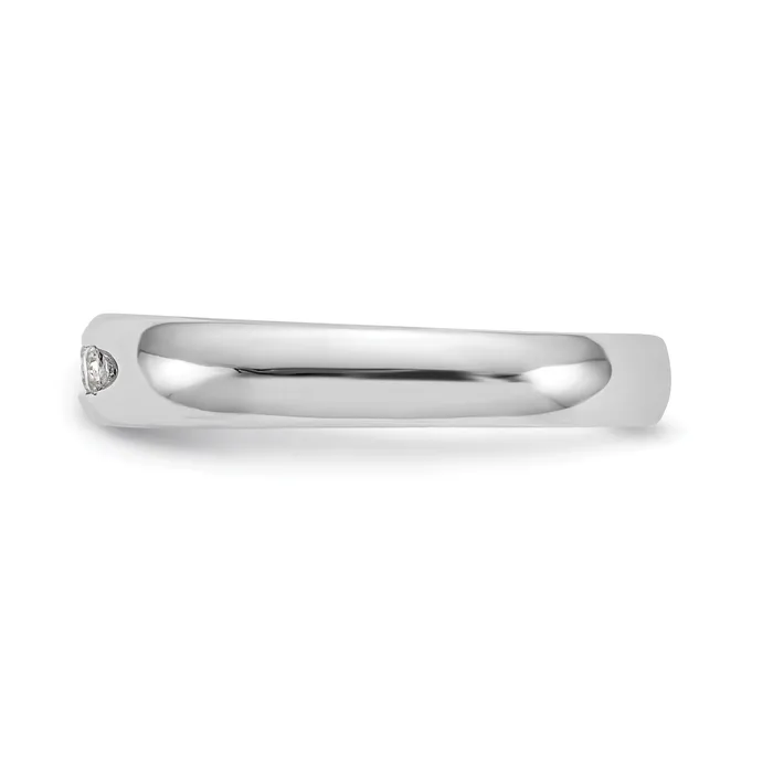 020ct CZ Solid Real 14K White Gold 5Stone Channel Wedding Band Ring Goldia Rings