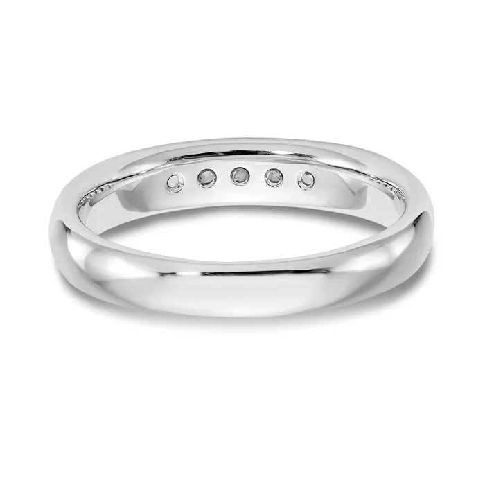020ct CZ Solid Real 14K White Gold 5Stone Channel Wedding Band Ring Goldia Rings