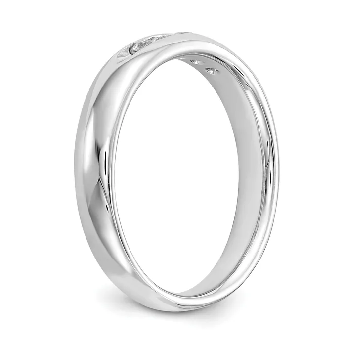 020ct CZ Solid Real 14K White Gold 5Stone Channel Wedding Band Ring Goldia Rings