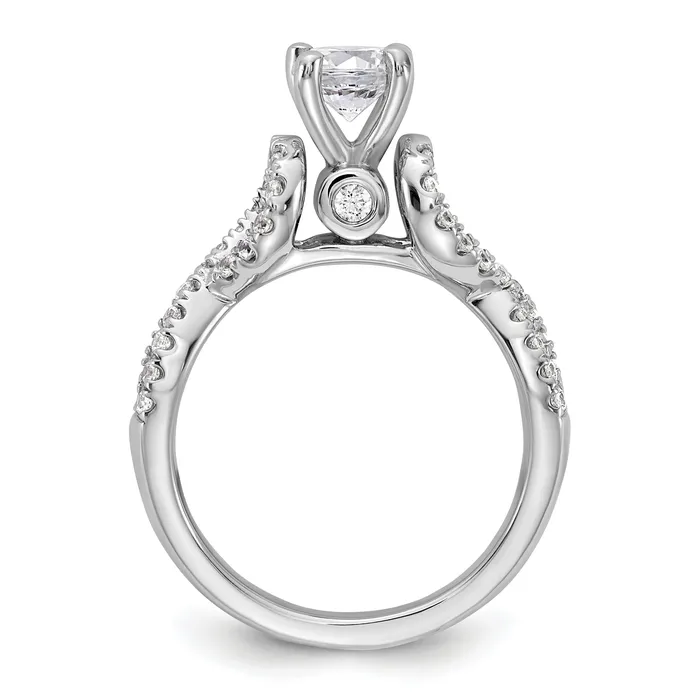 021ct CZ Solid Real 14k White Gold Peg Set Infinity Engagement Ring Goldia Rings