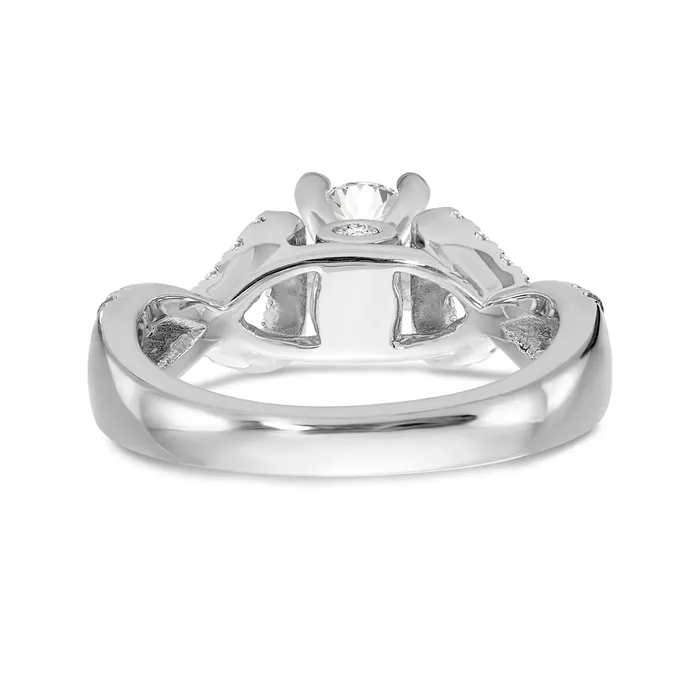 021ct CZ Solid Real 14k White Gold Peg Set Infinity Engagement Ring Goldia Rings