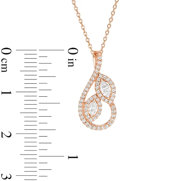 025 CT TW Marquise Natural Diamond Leaves Teardrop Pendant in 10K Rose Gold Goldia Necklaces 025 CT TW Marquise Natural Diamond Leaves Teardrop Pendant in 10K Rose Gold Goldia Necklaces