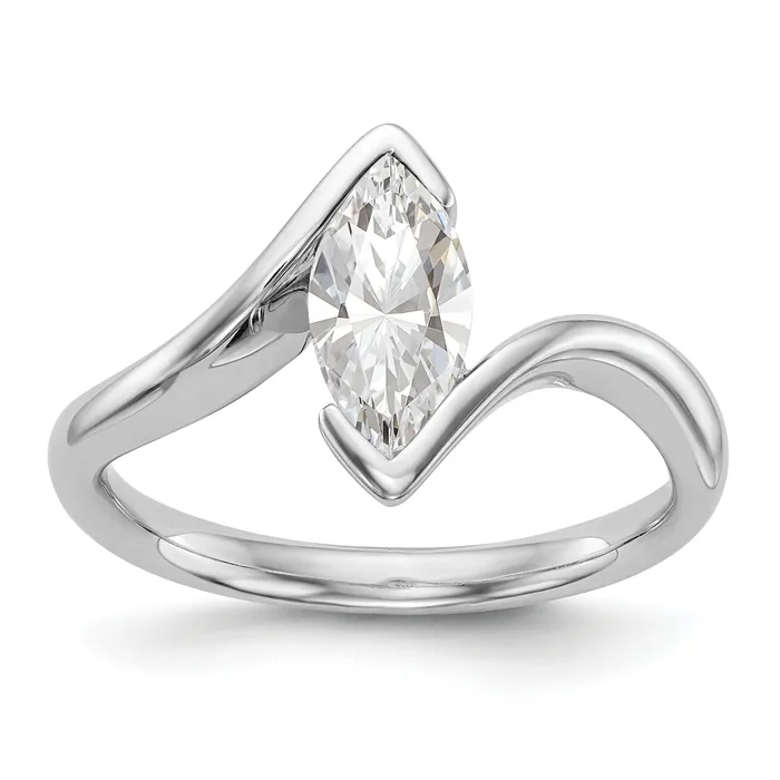 033ct CZ Solid Real 14k White Gold Marquise Bezel Solitaire Engagement Ring Goldia Rings 033ct CZ Solid Real 14k White Gold Marquise Bezel Solitaire Engagement Ring Goldia Rings