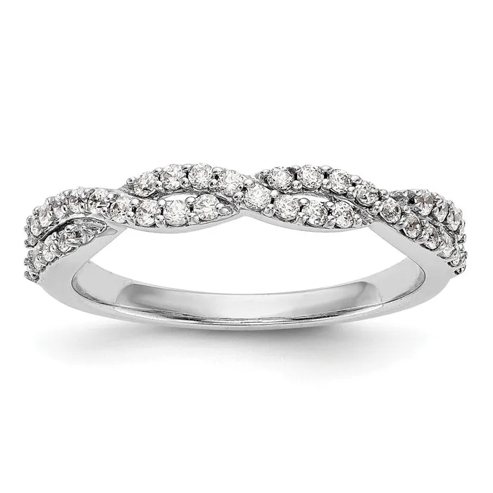 036ct CZ Solid Real 14K White Gold Wedding Band Ring Goldia Rings