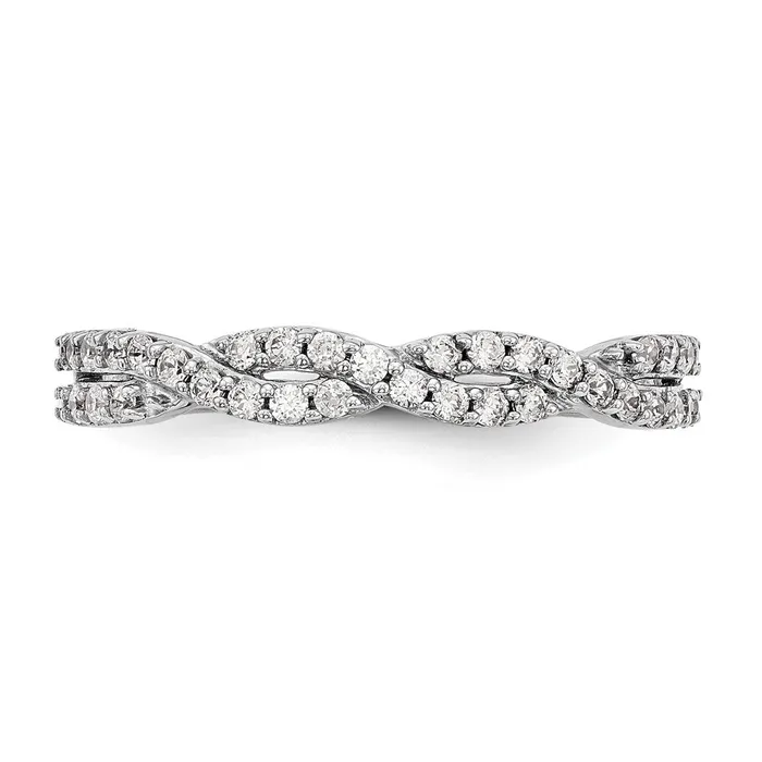 036ct CZ Solid Real 14K White Gold Wedding Band Ring Goldia Rings