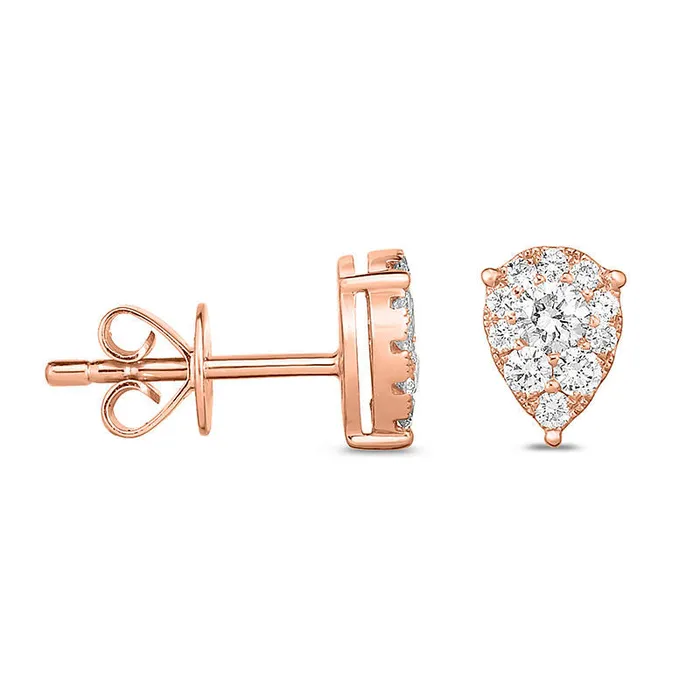 038 CT TW Diamond Teardrop Frame Stud Earrings in 10K Rose Gold Goldia Earrings 038 CT TW Diamond Teardrop Frame Stud Earrings in 10K Rose Gold Goldia Earrings