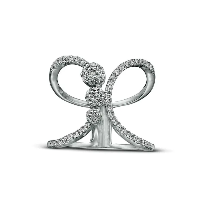 038 CT TW Natural Diamond Abstract Butterfly Ring in Solid 10K White Gold Goldia Rings 038 CT TW Natural Diamond Abstract Butterfly Ring in Solid 10K White Gold Goldia Rings