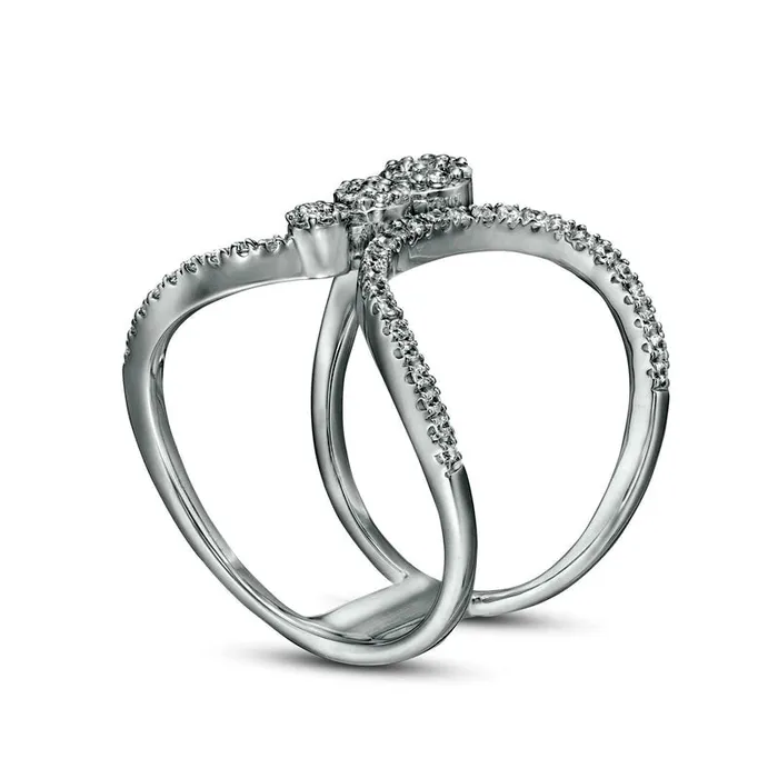 038 CT TW Natural Diamond Abstract Butterfly Ring in Solid 10K White Gold Goldia Rings 038 CT TW Natural Diamond Abstract Butterfly Ring in Solid 10K White Gold Goldia Rings