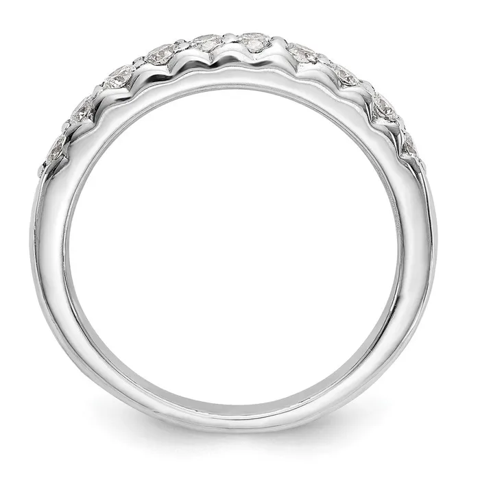 045ct CZ Solid Real 14k White Gold Wedding Wedding Band Ring Goldia Rings