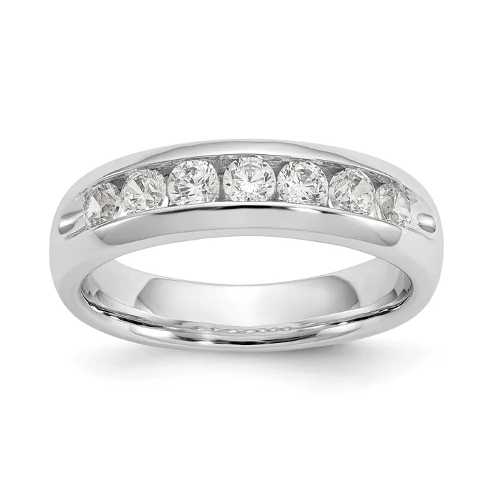 065ct CZ Solid Real 14K White Gold 7Stone Channel Wedding Band Ring Goldia Rings 065ct CZ Solid Real 14K White Gold 7Stone Channel Wedding Band Ring Goldia Rings