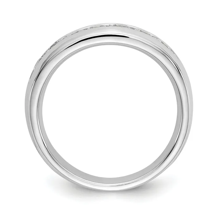 065ct CZ Solid Real 14K White Gold 7Stone Channel Wedding Band Ring Goldia Rings