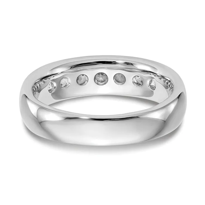 065ct CZ Solid Real 14K White Gold 7Stone Channel Wedding Band Ring Goldia Rings