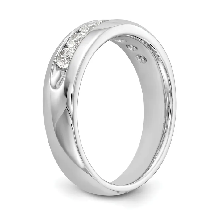 065ct CZ Solid Real 14K White Gold 7Stone Channel Wedding Band Ring Goldia Rings