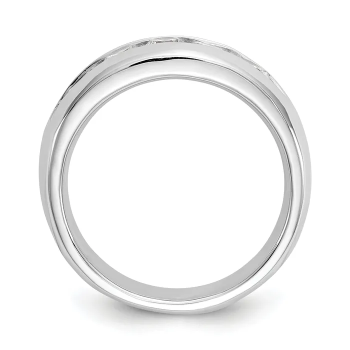 075ct CZ Solid Real 14K White Gold 5Stone Channel Wedding Band Ring Goldia Rings