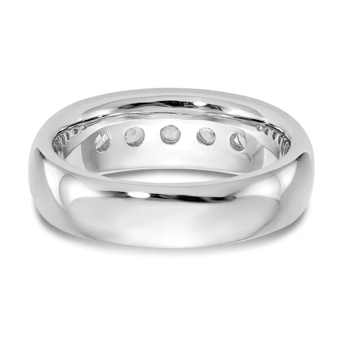 075ct CZ Solid Real 14K White Gold 5Stone Channel Wedding Band Ring Goldia Rings