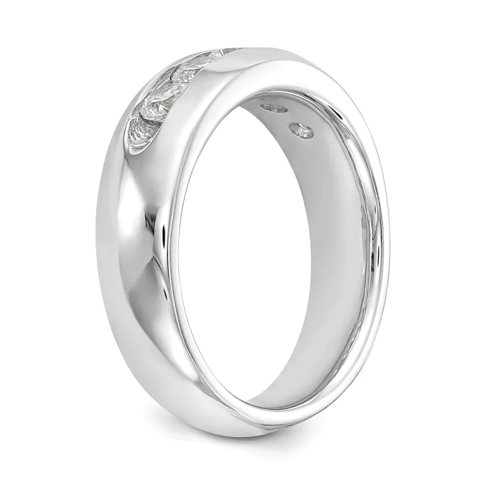 075ct CZ Solid Real 14K White Gold 5Stone Channel Wedding Band Ring Goldia Rings