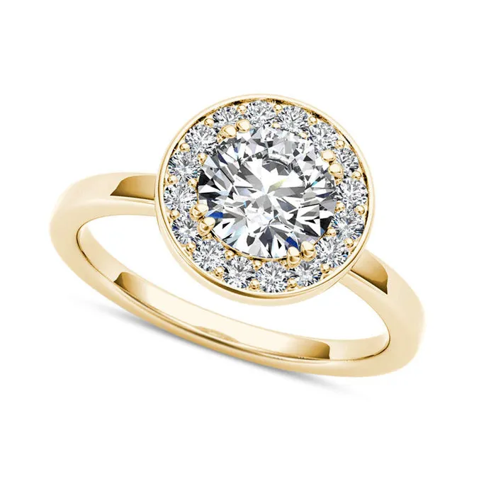10 CT TW Natural Diamond Frame Engagement Ring in Solid 14K Gold Goldia Rings 10 CT TW Natural Diamond Frame Engagement Ring in Solid 14K Gold Goldia Rings