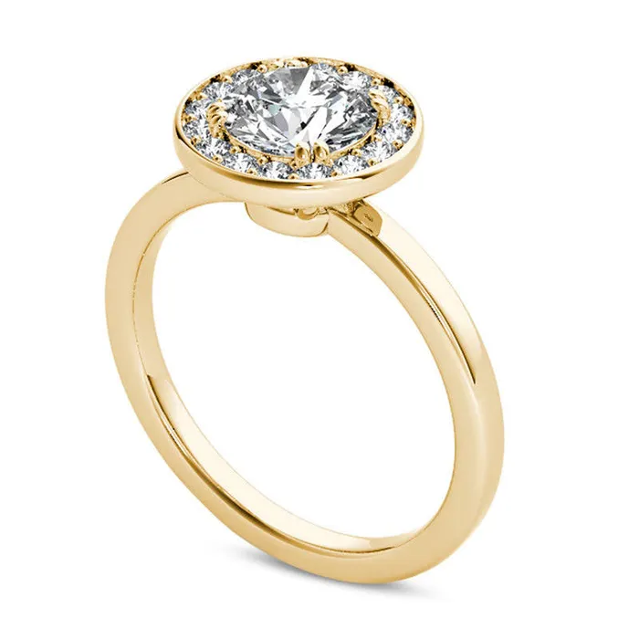 10 CT TW Natural Diamond Frame Engagement Ring in Solid 14K Gold Goldia Rings 10 CT TW Natural Diamond Frame Engagement Ring in Solid 14K Gold Goldia Rings