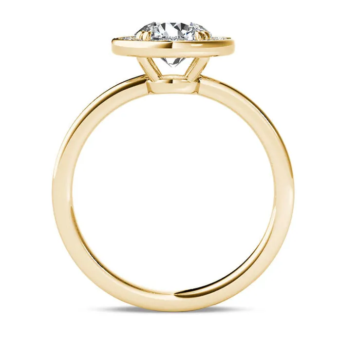 10 CT TW Natural Diamond Frame Engagement Ring in Solid 14K Gold Goldia Rings 10 CT TW Natural Diamond Frame Engagement Ring in Solid 14K Gold Goldia Rings
