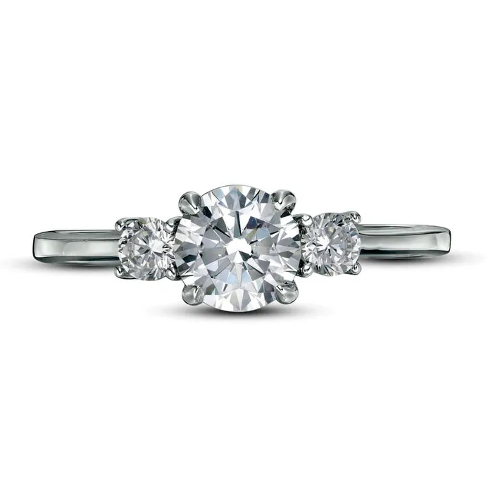 10 CT TW Natural Diamond Three Stone Engagement Ring in Solid 14K White Gold Goldia Rings 10 CT TW Natural Diamond Three Stone Engagement Ring in Solid 14K White Gold Goldia Rings