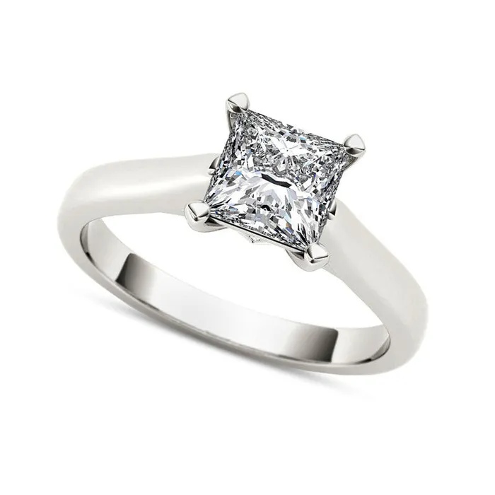 10 CT TW PrincessCut Natural Clarity Enhanced Diamond Solitaire Engagement Ring in Solid 14K White Gold II1 Goldia Rings 10 CT TW PrincessCut Natural Clarity Enhanced Diamond Solitaire Engagement Ring in Solid 14K White Gold II1 Goldia Rings