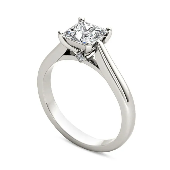 10 CT TW PrincessCut Natural Clarity Enhanced Diamond Solitaire Engagement Ring in Solid 14K White Gold II1 Goldia Rings 10 CT TW PrincessCut Natural Clarity Enhanced Diamond Solitaire Engagement Ring in Solid 14K White Gold II1 Goldia Rings