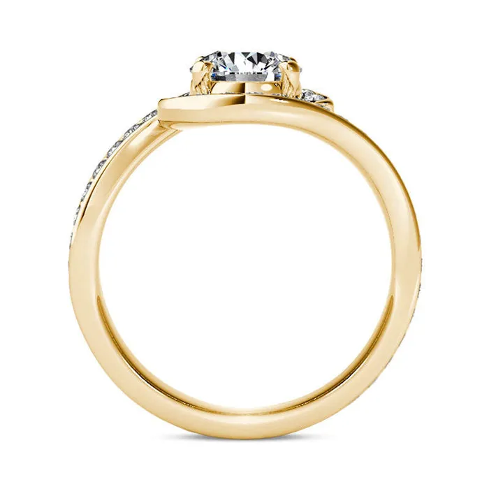 15 CT TW Natural Diamond Bypass Engagement Ring in Solid 14K Gold Goldia Rings 15 CT TW Natural Diamond Bypass Engagement Ring in Solid 14K Gold Goldia Rings