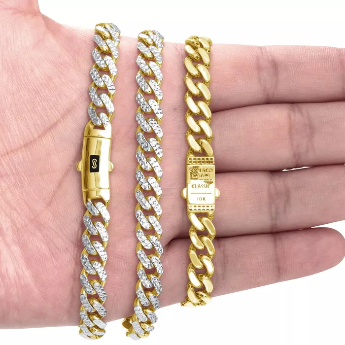 10k Yellow Gold 75mm Monaco Miami Cuban Link Diamond Cut Pave Chain Bracelet 8 Goldiacom Bracelets 10k Yellow Gold 75mm Monaco Miami Cuban Link Diamond Cut Pave Chain Bracelet 8 Goldiacom Bracelets