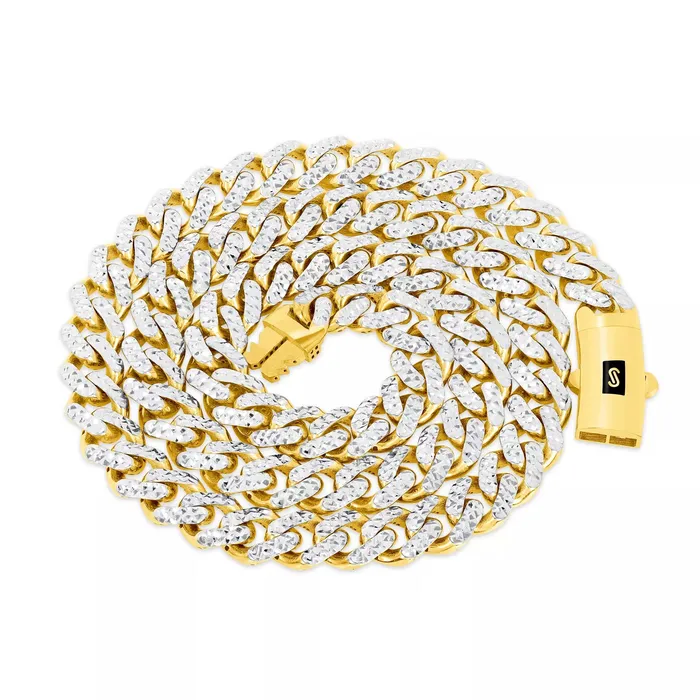 10k Yellow Gold 75mm Monaco Miami Cuban Link Diamond Cut Pave Chain Bracelet 8 Goldiacom Bracelets
